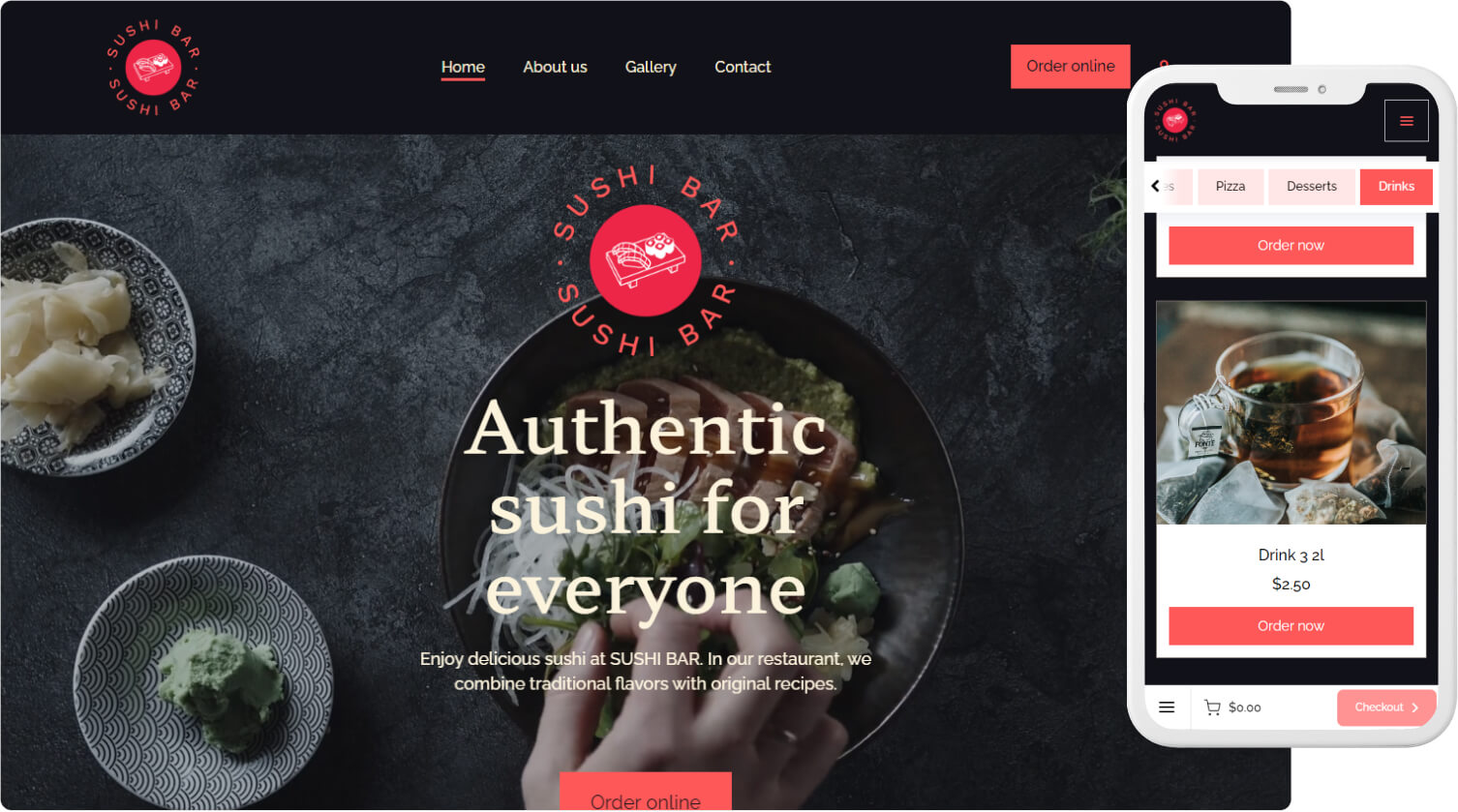 Sushi bar website template